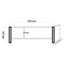 Hanah Home Cosmo Rectus Mesa de Centro Industrial 110x70x40 cm Tablero Melamina Pino Atlántico y Negro
